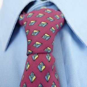 Rare Vintage Hermes Tie 914 HA Magenta Diamond